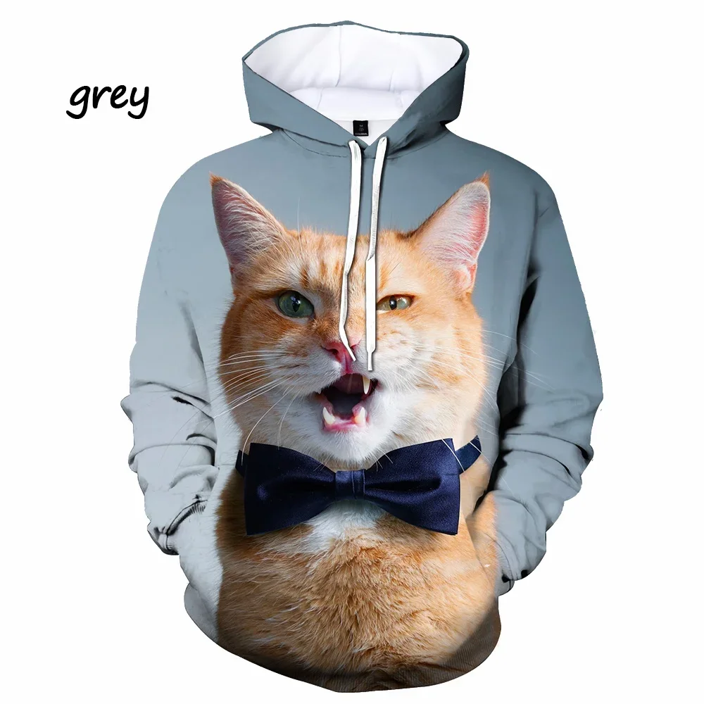 

3D Hoodie with Male and Female Animal Print, Cat and Dog Pullover, Extra Large Top, Casual Fashion, Summer,Spring,XS-5XL
