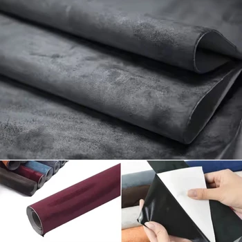Pellicola Adesiva in Tessuto Scamosciato per Auto 50/100x149cm, Rivestimento Interno e Riparazione Tappezzeria