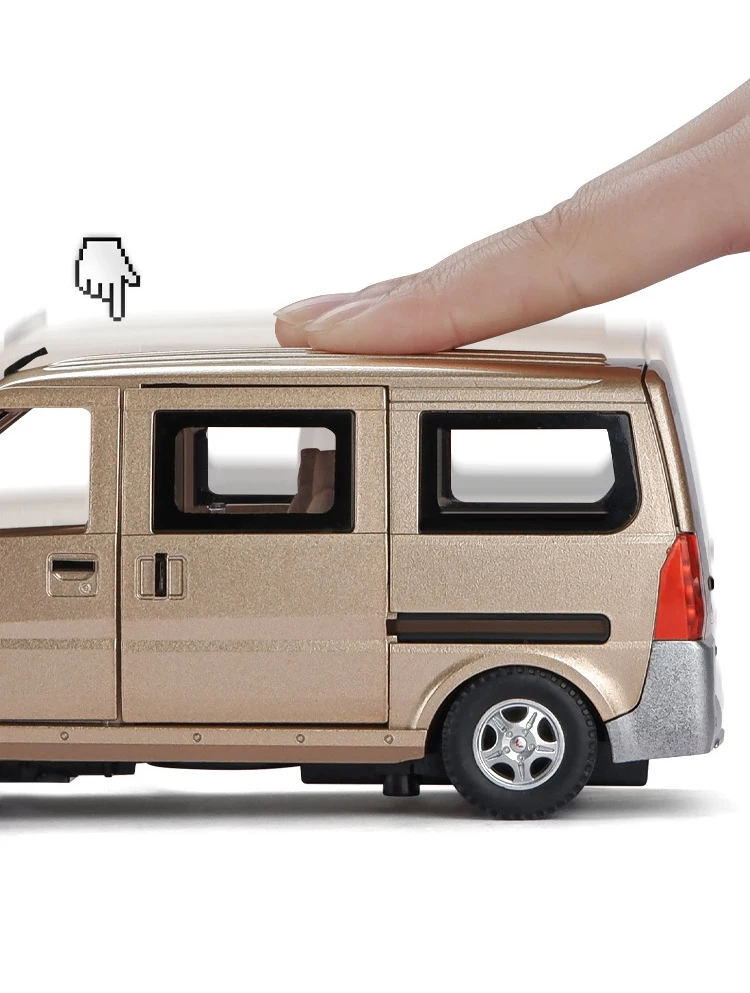 1:24 Wuling Rongguang Van Alloy Car Model Diecast Metal Toy Vehicles Model Sound And Light Simulation Collection