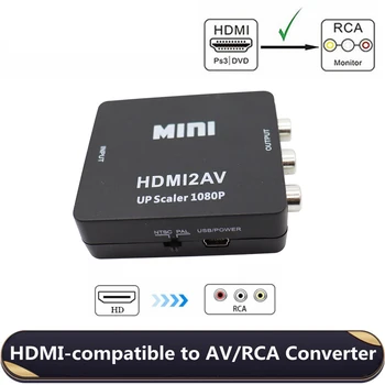 MINI HDMI compatible to RCA AV CVBS Composite Video AV Converter Adapter HDMI2AV for TV VHS