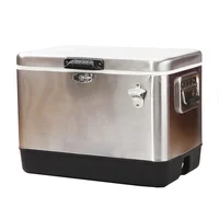 51L Stainless Steel Ice Cooler Box For Outdoor Activity, Keep Cool And Fresh Metal Box 1