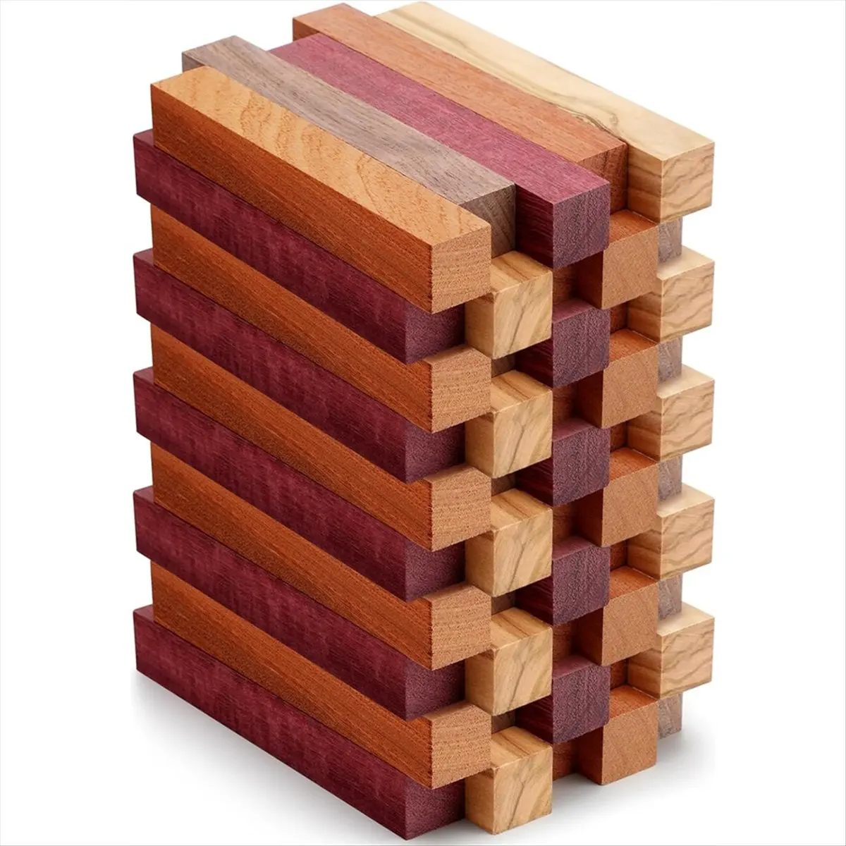 펜 블랭크 제작용 ABJN-DIY 공예품 터닝 용품 10개 이국적인+ 목공예 프로젝트용 목재 터닝 키트 A