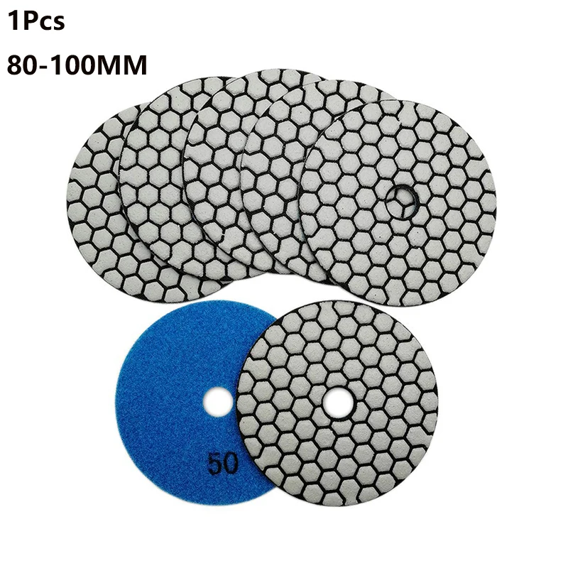 80-100MM Dry Flexible Diamond Granite Polishing Pad Sharp Type For Marble Stone Sanding Quartz Pebble Polimento Tools 1 Pcs shdiatool 8pcs grit 50 5inch diamond flexible dry polishing pads sanding disc granite marble ceramic quartz stone polisher pad