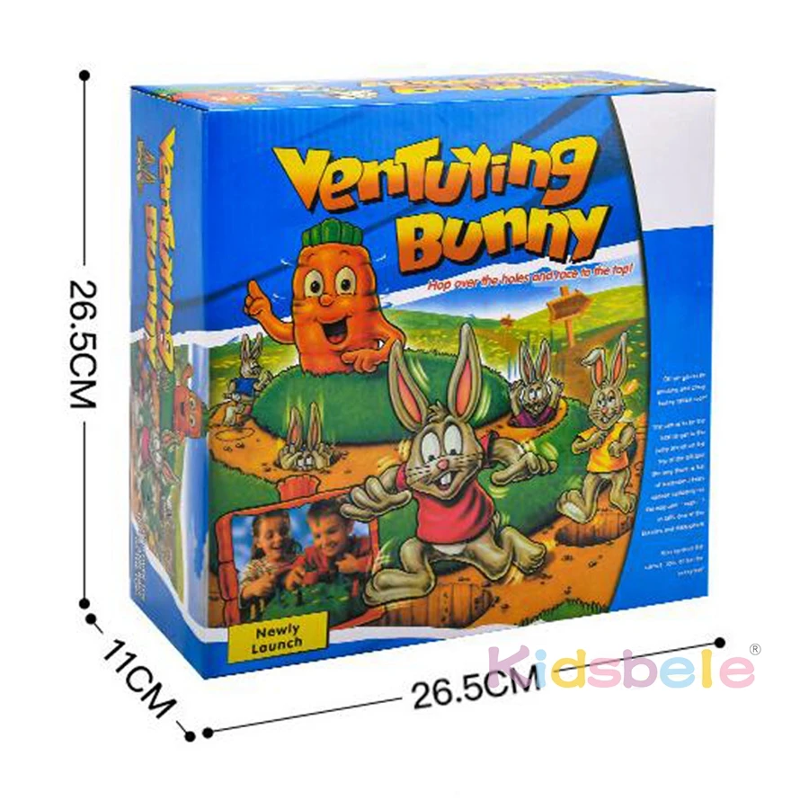 Kids Board Game 2-4 Players Funny Bunny Rabbit Trap Game Toy Rabbit Cross Country Race 2
