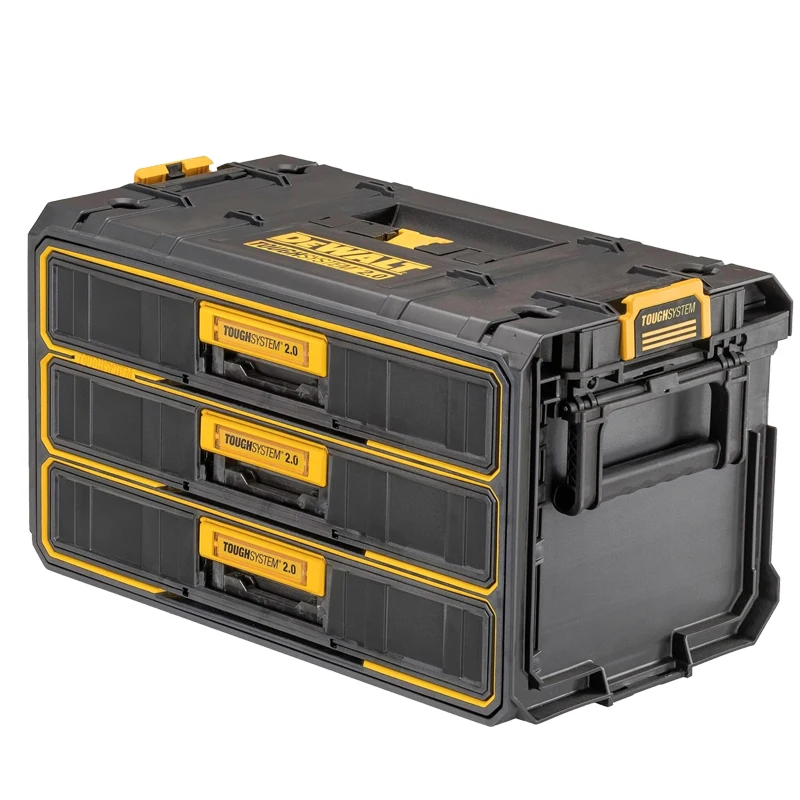 DEWALT 다기능 보관 도구 상자, 다기능 금속 슬라이더, 3 서랍 볼 베어링, DWST08330 TOUGHSYSTEM 2.0