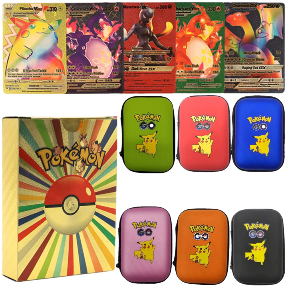 Pokemon bunte Gold karte Box Pikachu Charizard Mewtwo Englisch Spanisch pokemon-bunte-gold-karte-box-pikachu-charizard-mewtwo-englisch-spanisch