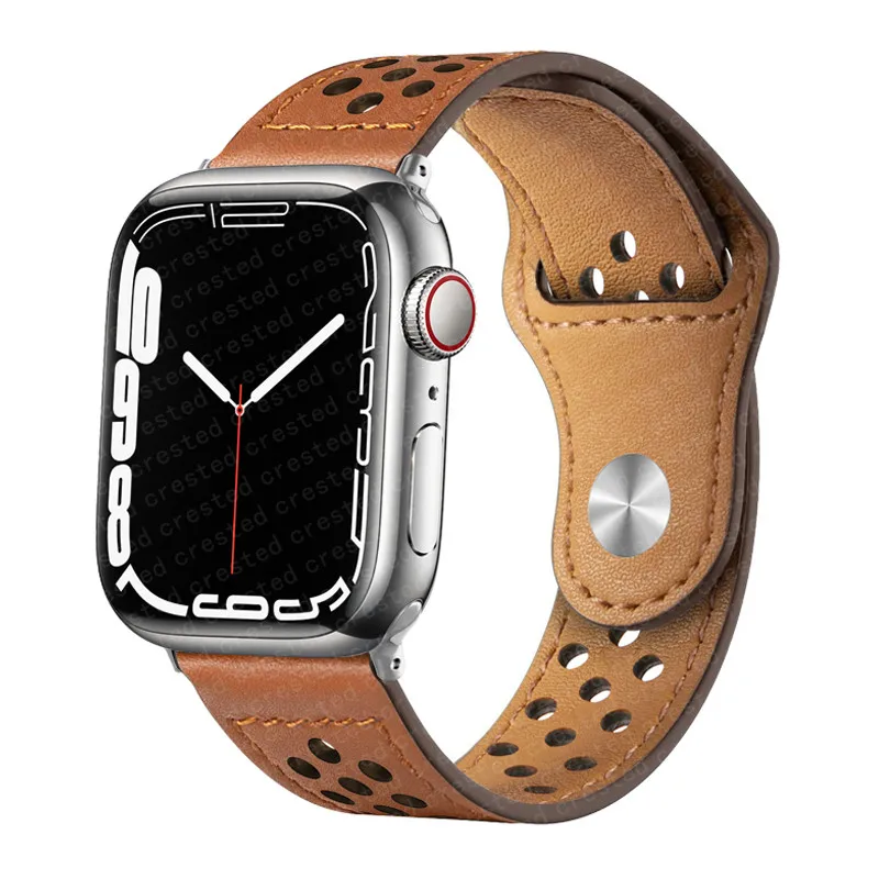 Leather strap For Apple watch band 44mm 40mm 45mm 41mm 49mm 42mm 38mm 44 45  mm bracelet iWatch Ultra 2 series 9 8 3 6 se 7 strap