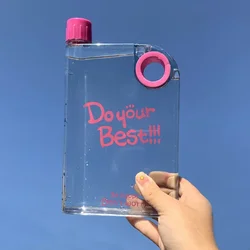 Transparent Portable Reusable Square Water Cup for Outdoor Sports and Fitness (Pink)