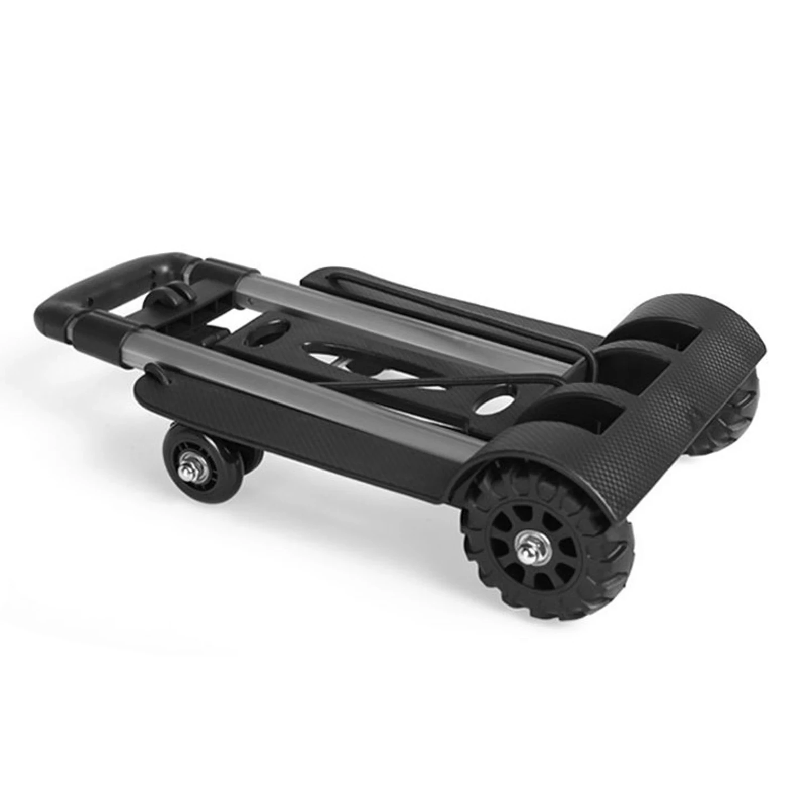 Folding Hand Truck Aluminum Alloy Foldable Hand Cart Portable Moving Luggage 4 Wheel Folding Trolley Pull Truck Luggage Cart