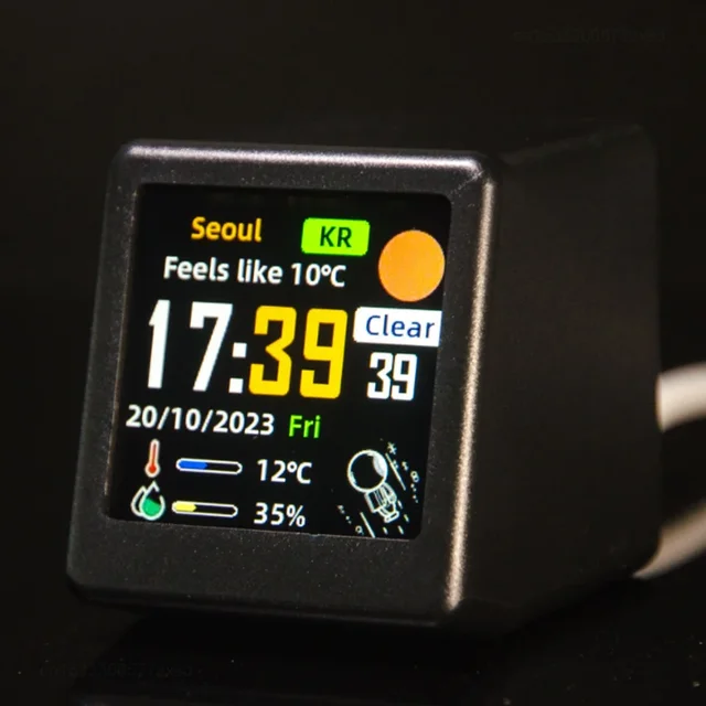 Small Portable Smart Wifi Weather Station Display Weather Temperature Humidity Time Alarm Clock Hone Desktop Decoration 2