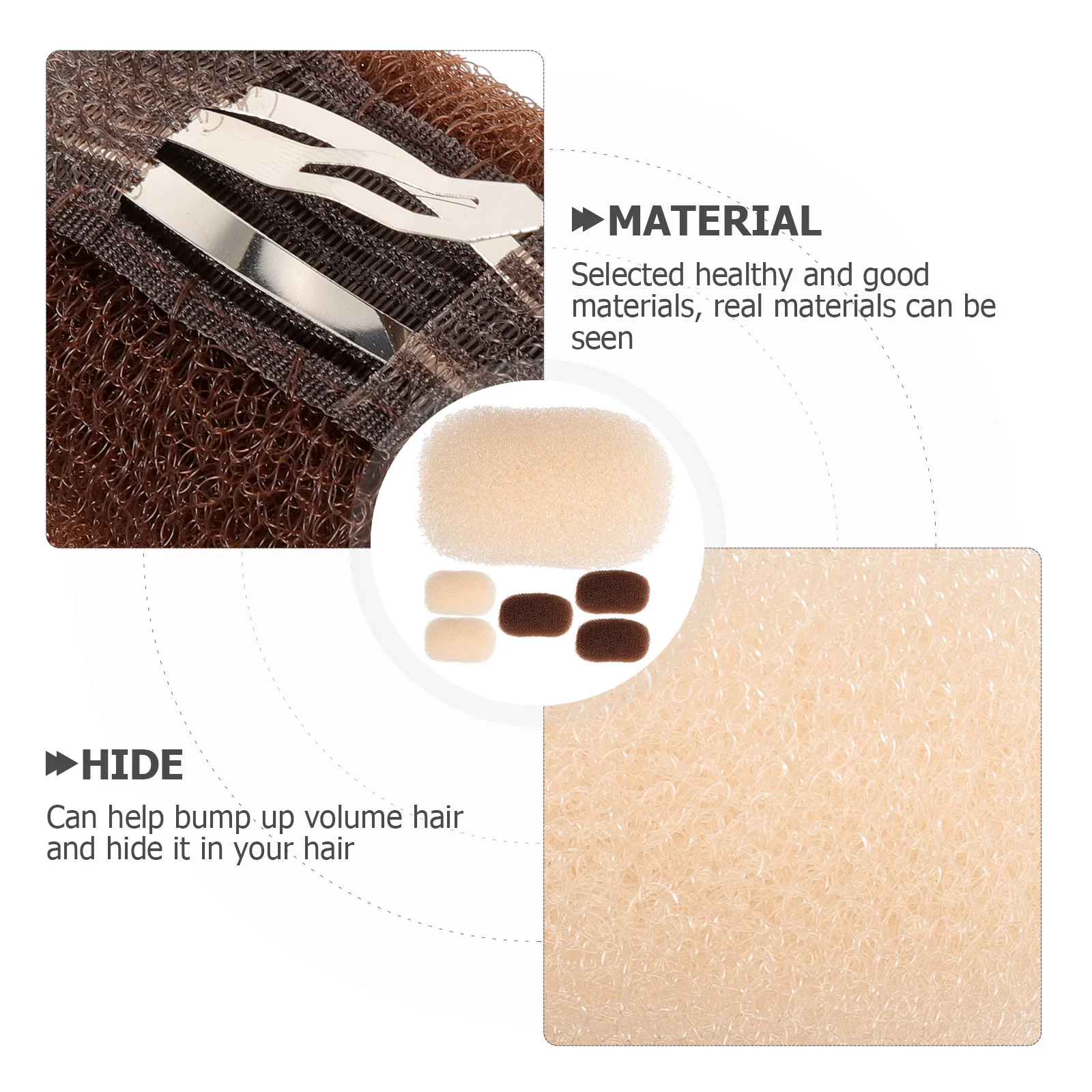 6 Pcs Hair Booster Holder Styling Pad Padding Clip Base Clips Steel Hairpin Tool Accessories for Women Volume