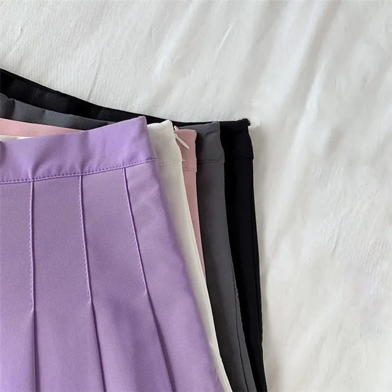 Solid Color A-line Short Women Summer Western Cloth Fabric High Waist Slim Half Skirt Autumn Winter Jk Short Skirt Sweet Style 2
