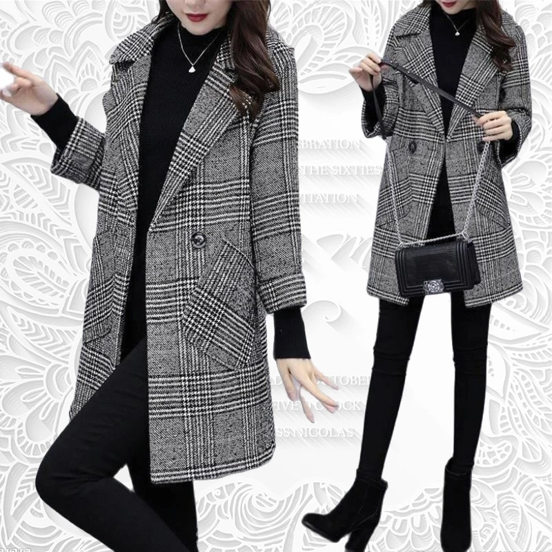 

2023 Autumn Winter New Fashion Plaid Coat Loose and High Quality Coat For Women