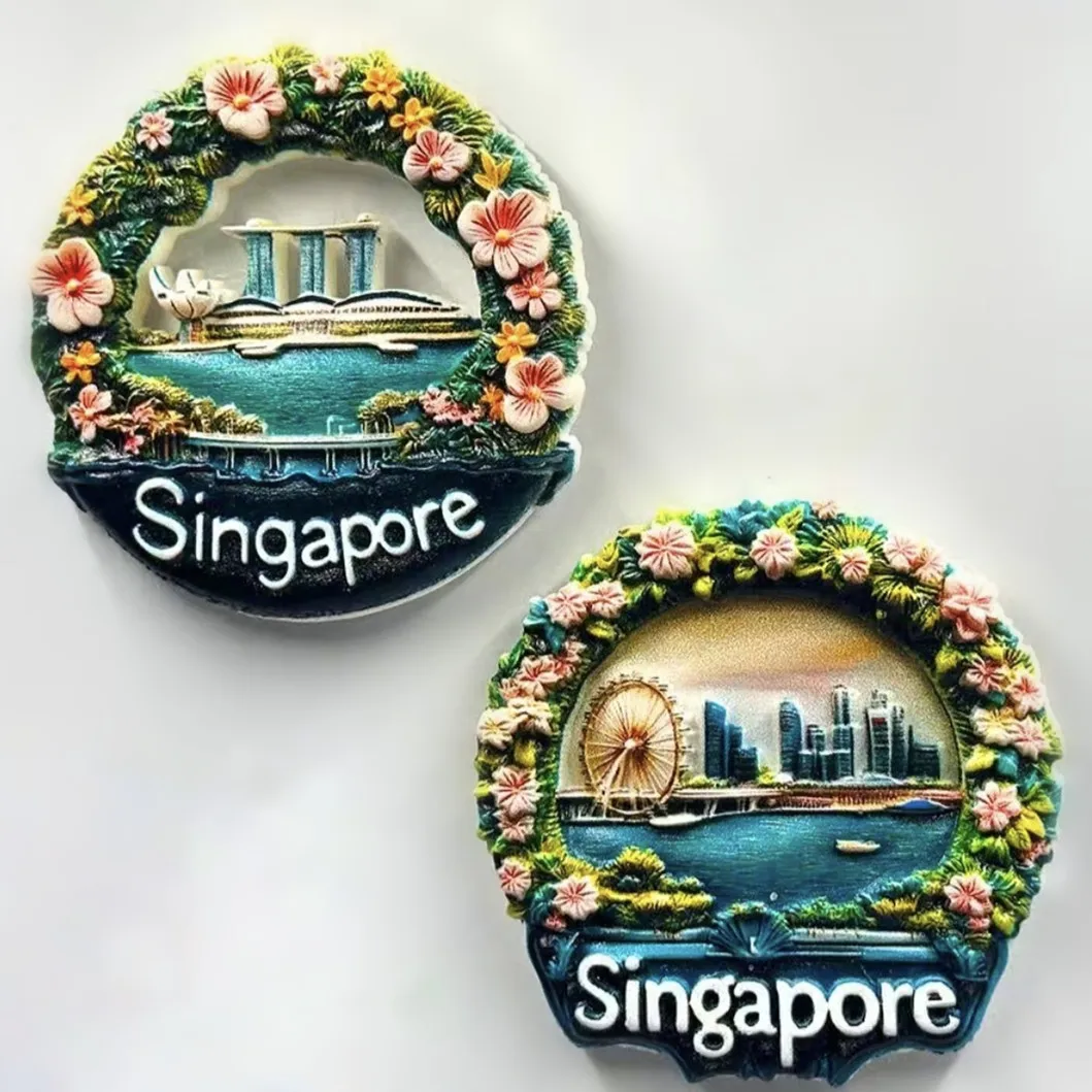 Asia Singapore Resin 3D Fridge Magnets Tourism Souvenir Refrigerator Sticker Handicraft Gift Decoration magnetic fridge magnets,magnetic fridge stickers,refrigerator decor
