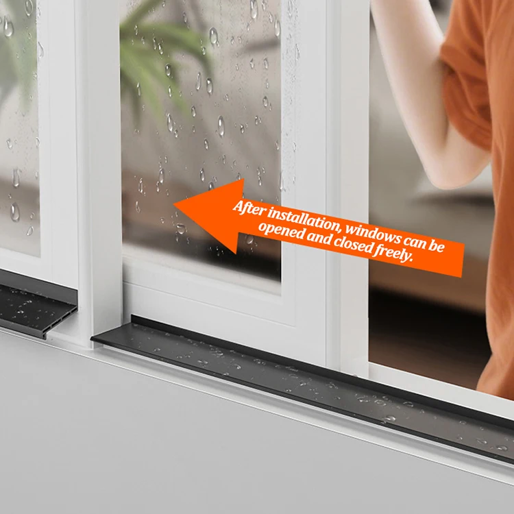 1,1 m TPE Fenster Wasser Blockieren Bar Balkon Wasserdicht Regensicher Wasser Führungsplatte Hause Fenster Blockieren Bord Dichtung Streifen – Detail 6