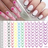1/2Pc 3D Gradient French Line Nail Stickers Black White Stripe Lines Sliders Nail Accessories Manicure Flower Butterfly Adhesive 1