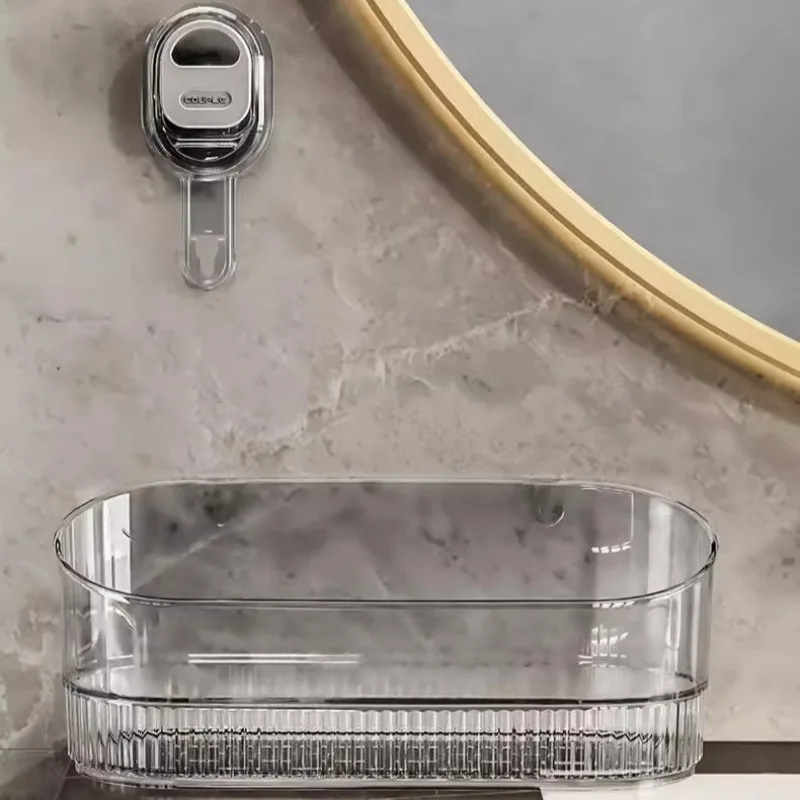 Bathroom Large Suction Cup Rack Shower Gel Hanging Basket in The Bathroom Wall-mounted Storage Rack Cosmetics Storage Box 3