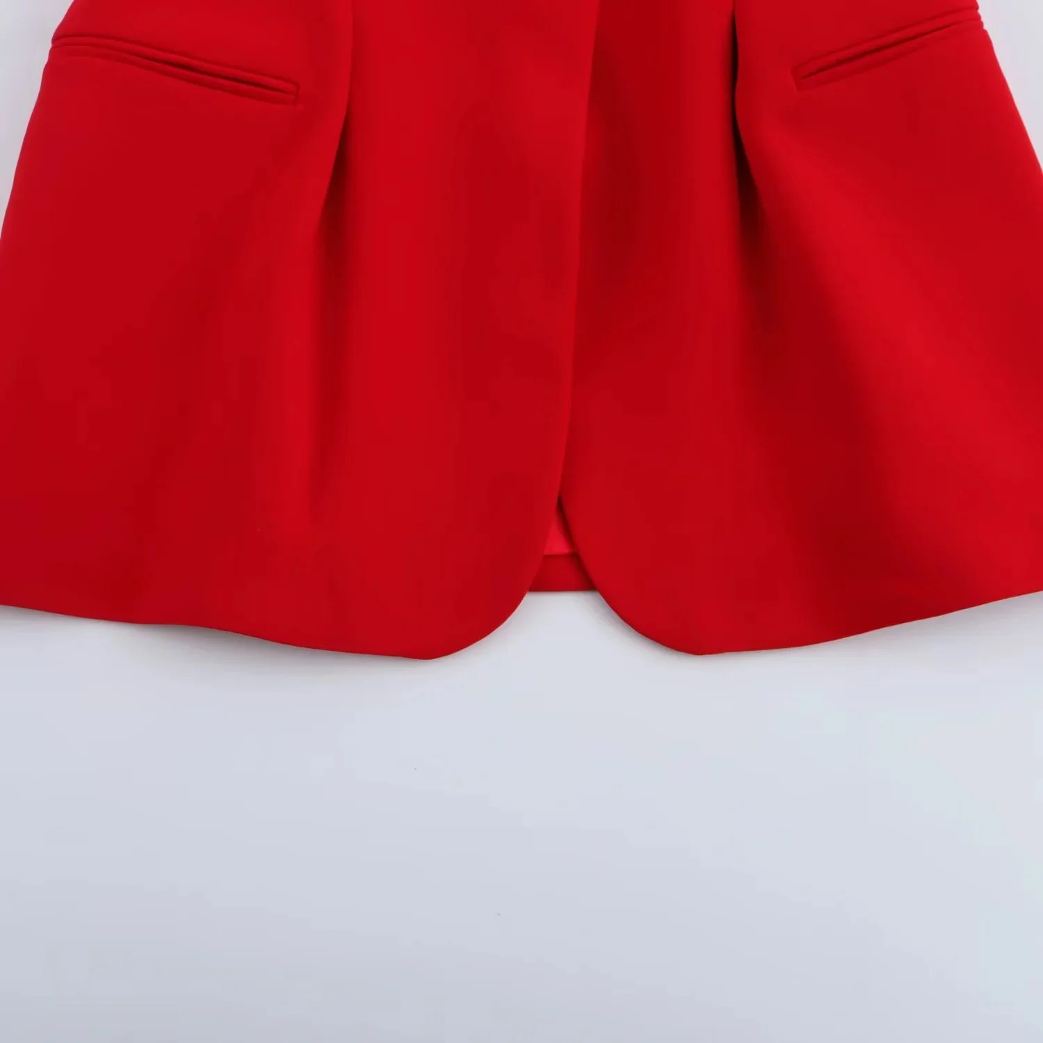 Lady Chic Red Vest Blazer Suit V Neck Sashes Sleeveless Blazer High Waist Wide Leg Pants Fashion Summer Sets