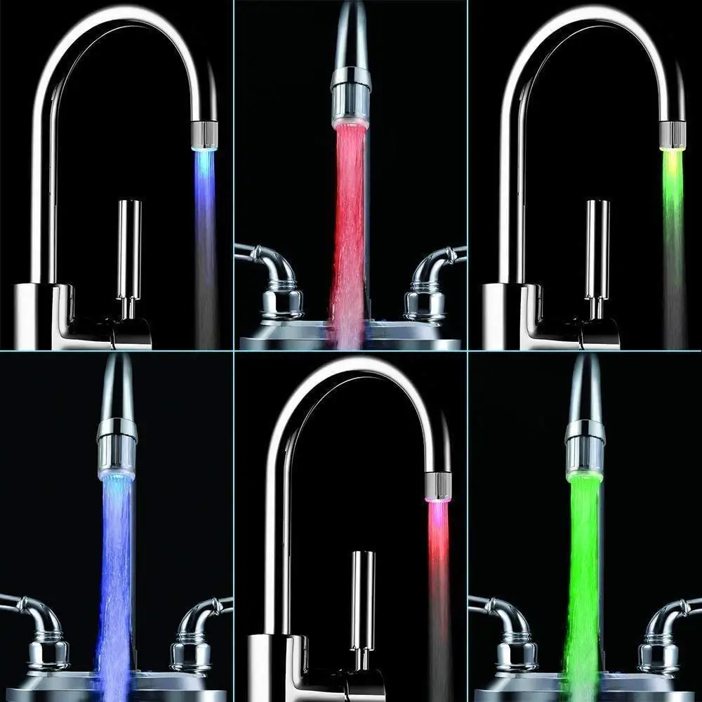 best night light NEW Led Night light rgb faucet creative water lamp shower lamps romantic 7-color bathing household bathroom decorative lights dinosaur lamp