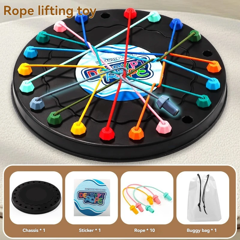 Board Game Kid Rope Knots Puzzle Color Line Twisted Connected Ropes Logic Thinking Parent Child Interactive Toy