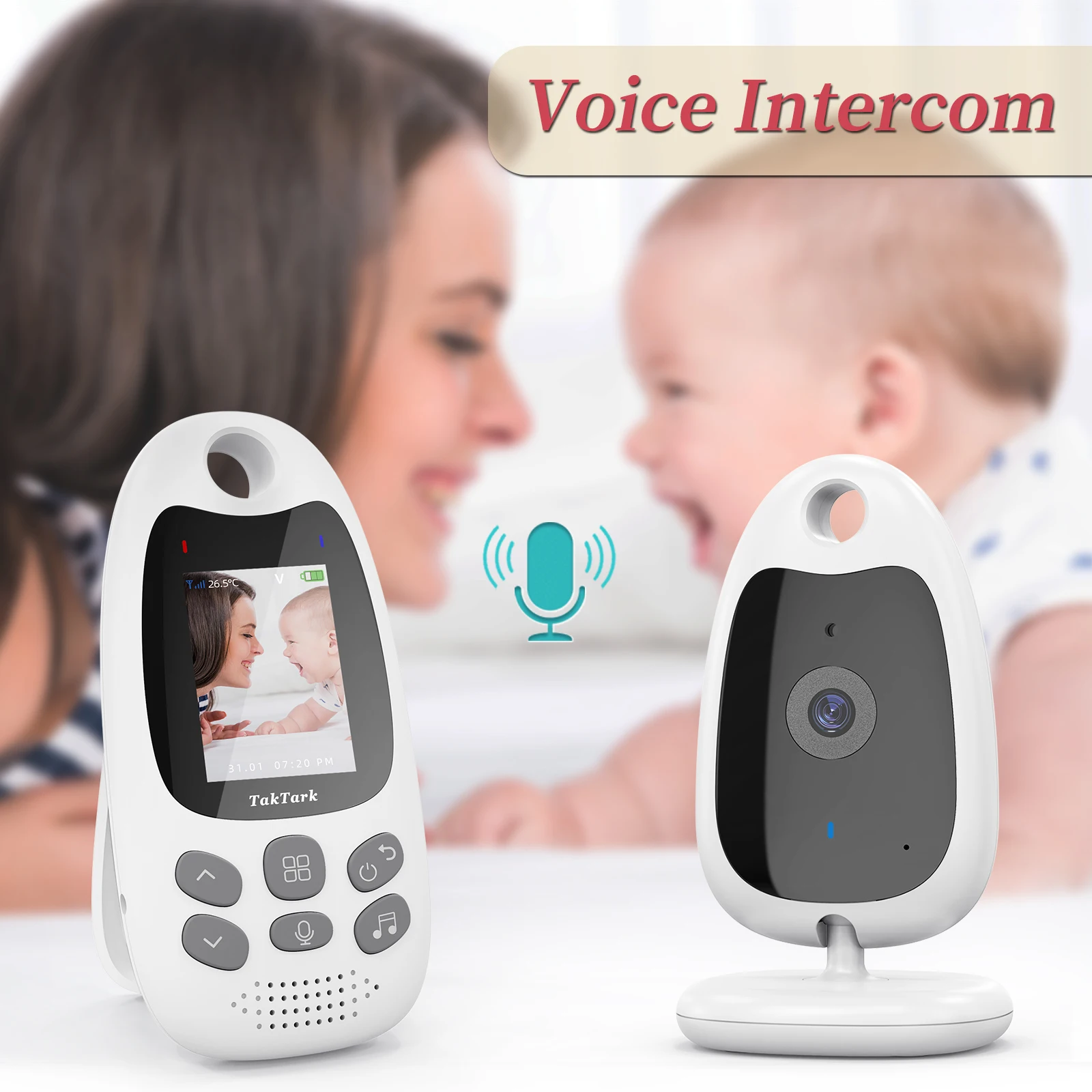 Wireless Video Baby Monitor Security Camera 2.0 inch 2 Way Talk NightVision IR LED Temperature Monitoring 8 Lullaby