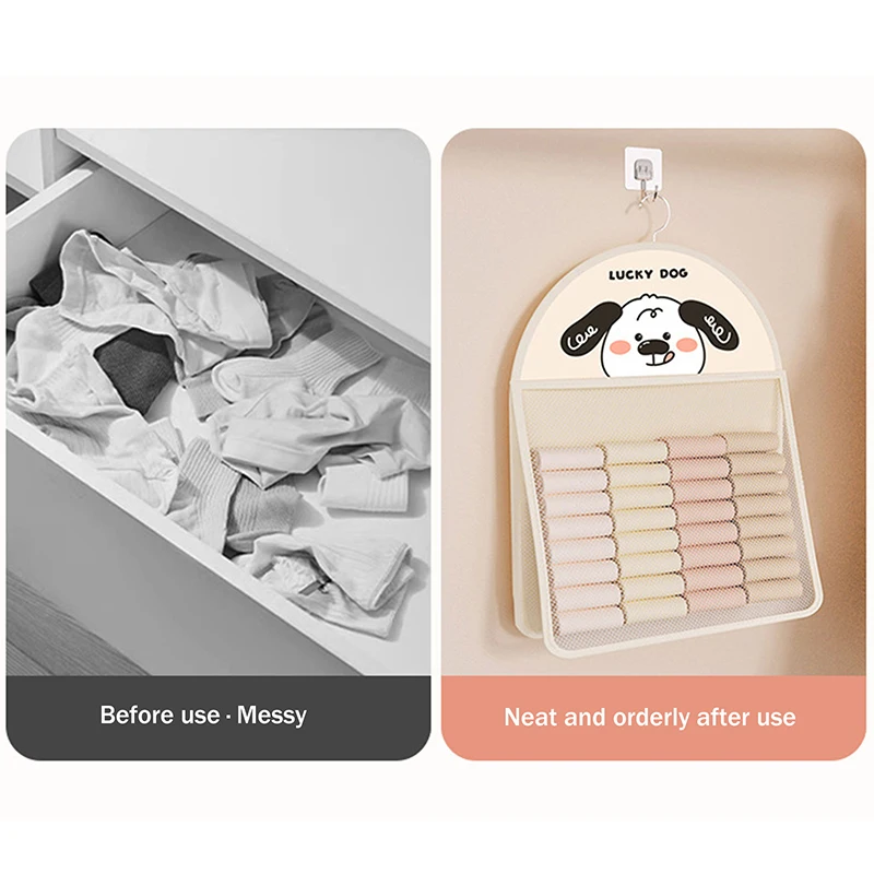 1/2/3Layer Storage Mesh Bag Save Space Underwear Socks Storage Bag Breathable Wardrobe Organizer With Clothes Hanger