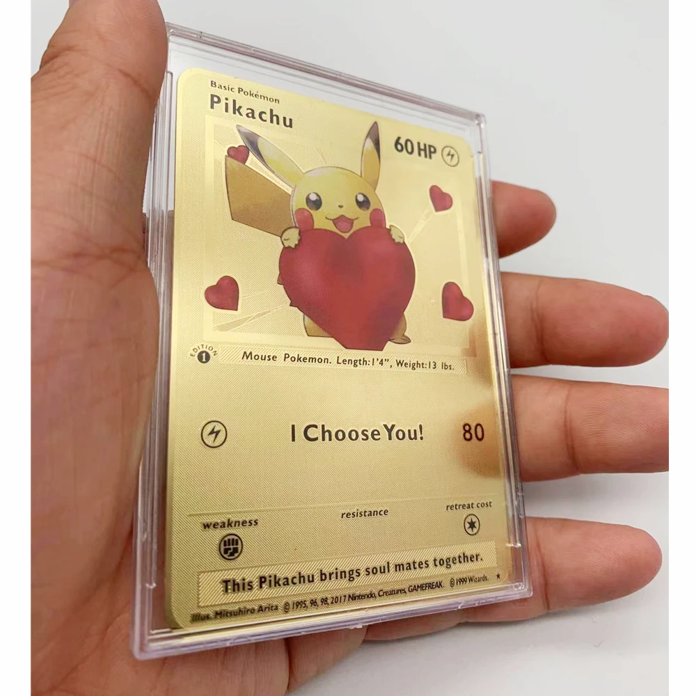 Brand New 27 Pokemon Metal English Kapikachu I Choose You GX EX Vmax Birthday Gift Collection Cards Super Game Anime Kids Toys