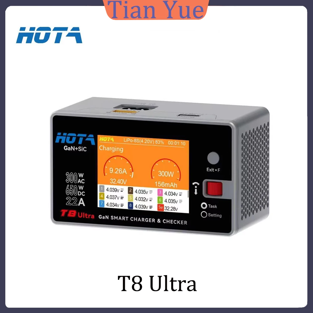 HOTA T8 Ультра Нитрид Галлия GaN Смарт-Зарядное Устройство AC/DC 8S для LiPo LiHv Батареи Быстрая Балансовая Зарядка RC FPV Дрон