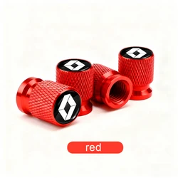 Premium Waterproof Car Tire Valve Caps - Set of 4 (Renault - Red - 4pcs)