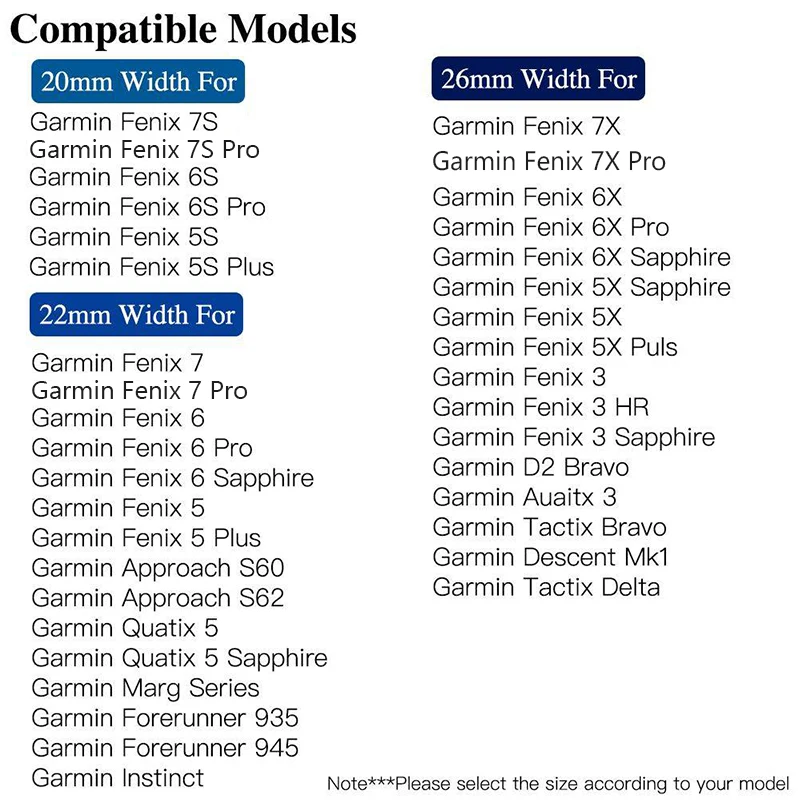 Garmin Fenix ׳ƽ Ʈ, Ʈ ġ ,    ݼ , Garmin Fenix 7 7S 7X 6 6X Pro 5 5X Plus 3 HR, 20mm, 22mm, 26mm