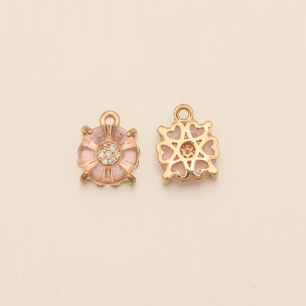 Cordial Design 10*13MM 50Pcs CZ Charms/Round Shape/Hand Made/Crystal Pendant/Jewelry Findings & Components/DIY Jewelry Making - cordial