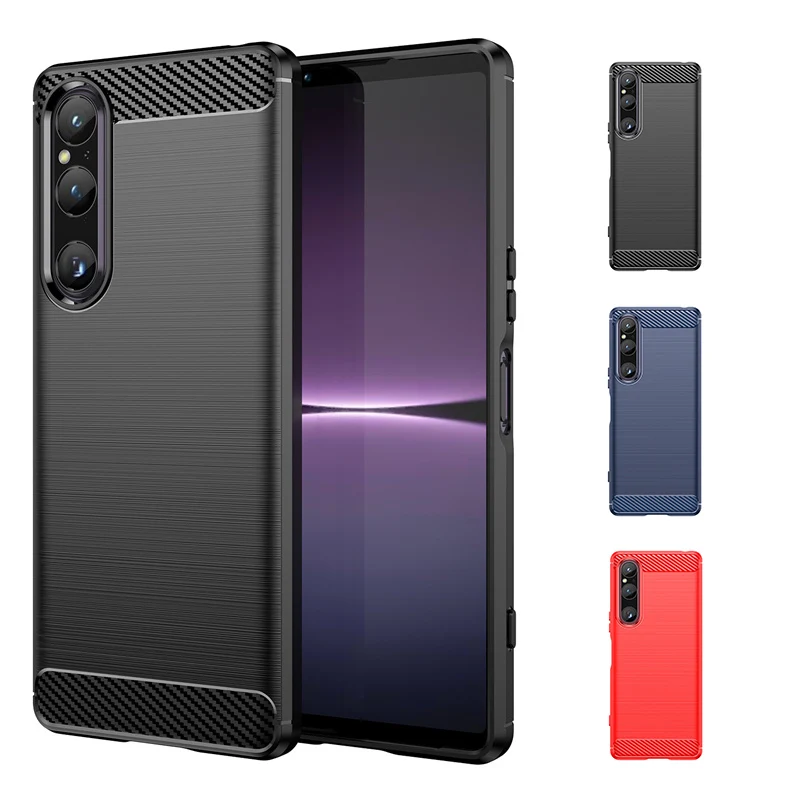 Per Cover Sony Xperia 1 V Custodia Per Sony Xperia 1 V Capas Nuovo Telefono In Fibra Di Carbonio Posteriore Tpu Morbido Per Fundas Sony Xperia 1 V Cov