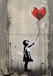 Modern Graffiti Canvas Art Prints - Street Art with Balloon Theme - 30x40cm (CJ52545)