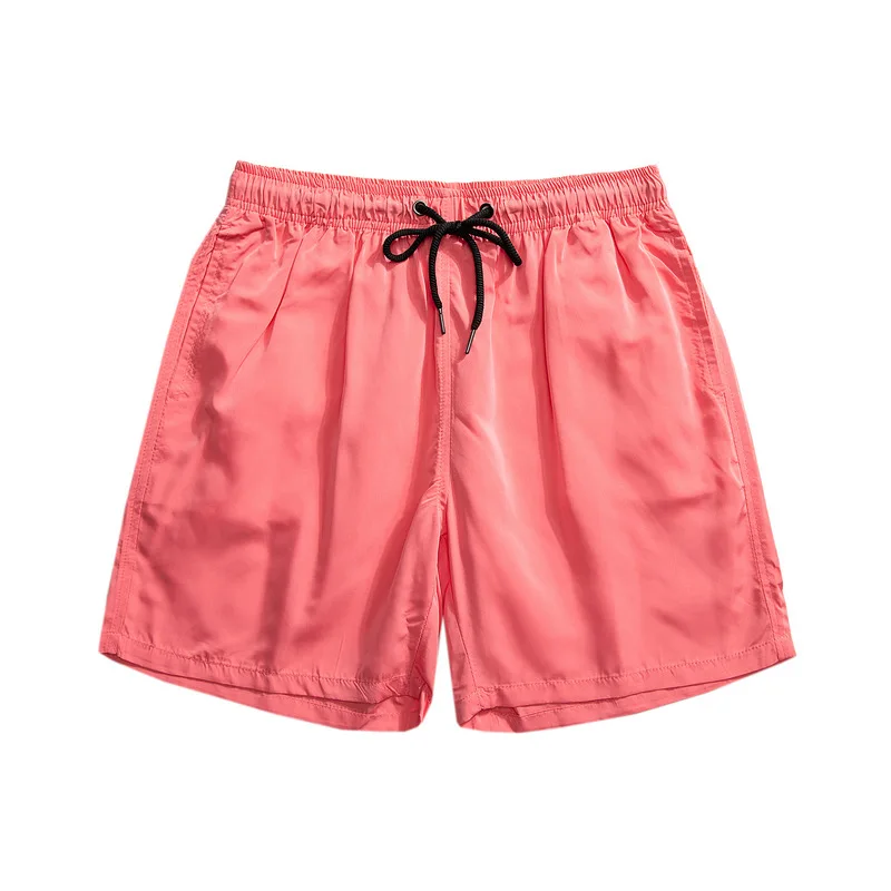 2023 Summer New Men's Casual Shorts Japanese Pure Color Simple Personality Versatile Unisex Couples Beachwear Cropped Shorts 3