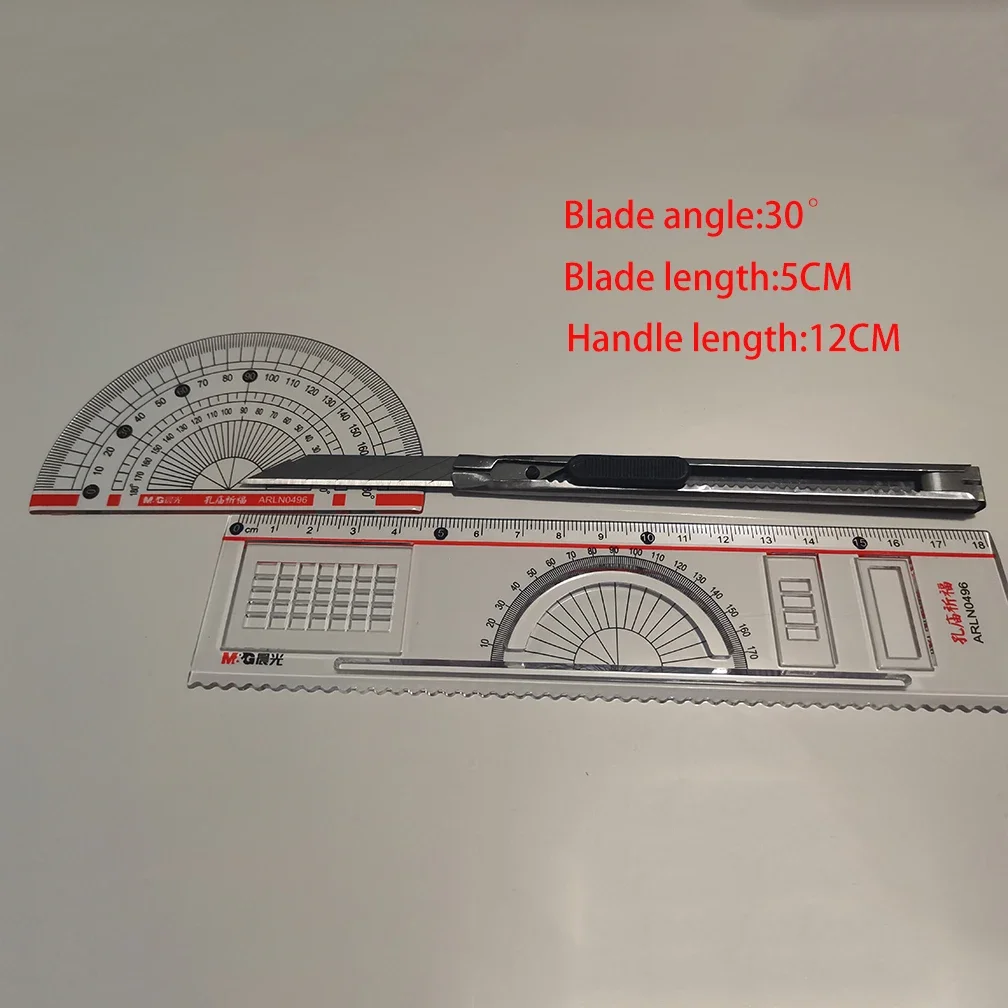 Utility Knife 10PCS 30 60Degree Retractable Box Cutter 9MM Blade Carbon Steel Self-Locking Design Cutting Tools Wallpaper Carton