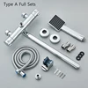 Thermostatic Shower Faucet Mixing Valve Thermosatic Faucet Bathroom Long Rotate Spout Taps Bathtub Faucet Wall Mount Brass Crane 6