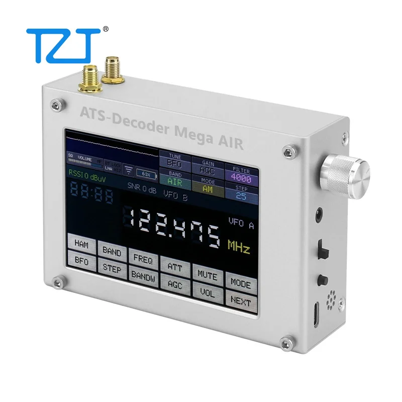 TZT HamGeek ATS-디코더 Air V4.2x 4인치 Si4735 풀 밴드 라디오 수신기 FM RDS AM 블루투스(4인치 터치스크린 포함)