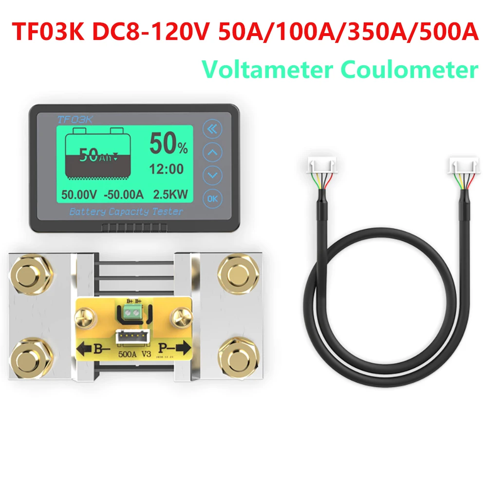 TF03KCoulombmeter50A100A350A500AVoltmeterAmmeterPowerMeterRV