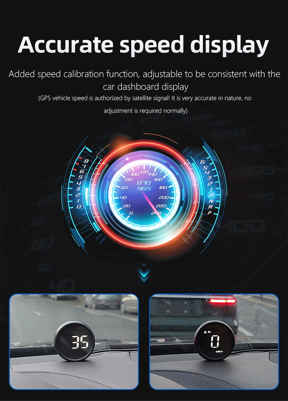 G1 GPS Car HUD On-board Computer Head Up Display Digital Speedometer Gauge Compa