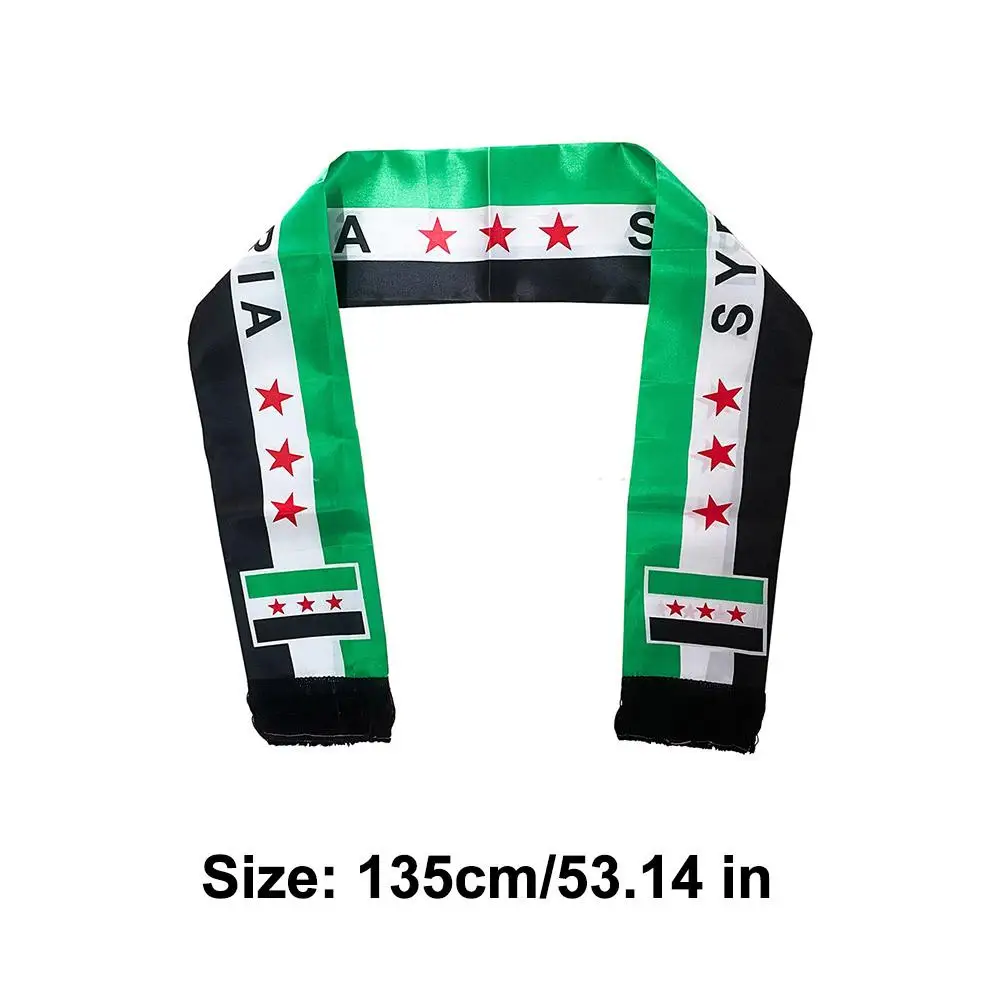 Vibrant Printing Syrian Flags Banners Scarf for Formal Event National Flags Sash Satins Flags Banners for Holiday Gathering 5