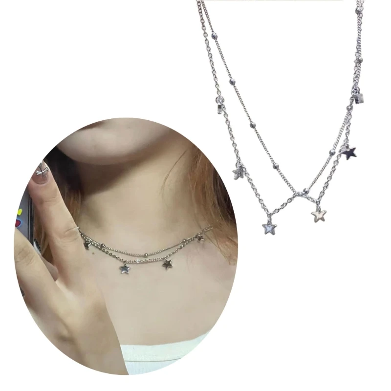 Fashionable Neck Jewelry  Necklace Double Layer  Choker Gift for Girls - 4