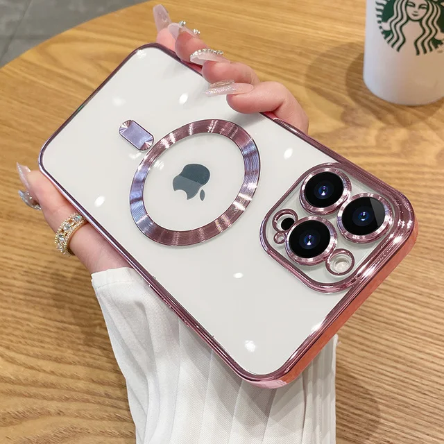 thumbnail image 1 of For MagSafe Plating&nbsp;Case For Apple iPhone 15 11 13 12 14 Pro Max Plus Phone Cases Camera Protection Magnetic Cover Accessories, 1 of 5