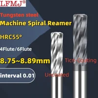 1PCS 8.75-8.89mm Carbide Machine Reamer Spiral Metal Cutter 6 Flute CNC Tungsten steel Chucking Reamer Cutting Tool Coated Steel 1
