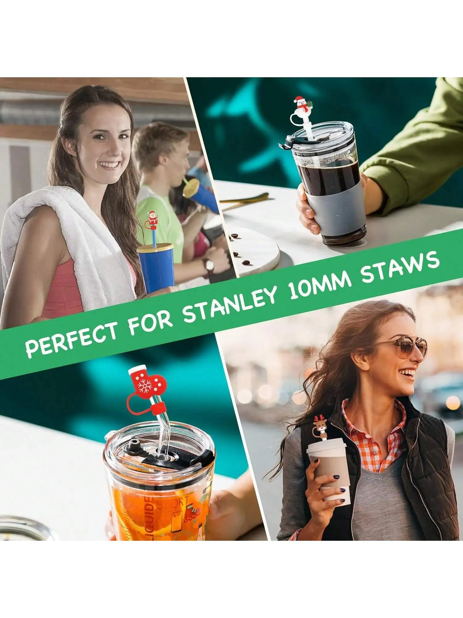 Stanley Cup Straw Cover, 4 Pack. Straw Topper Fits Stanley, Yeti and Any  8-10mm Straws. High Quality Straw Toppers and Covers. Washable 