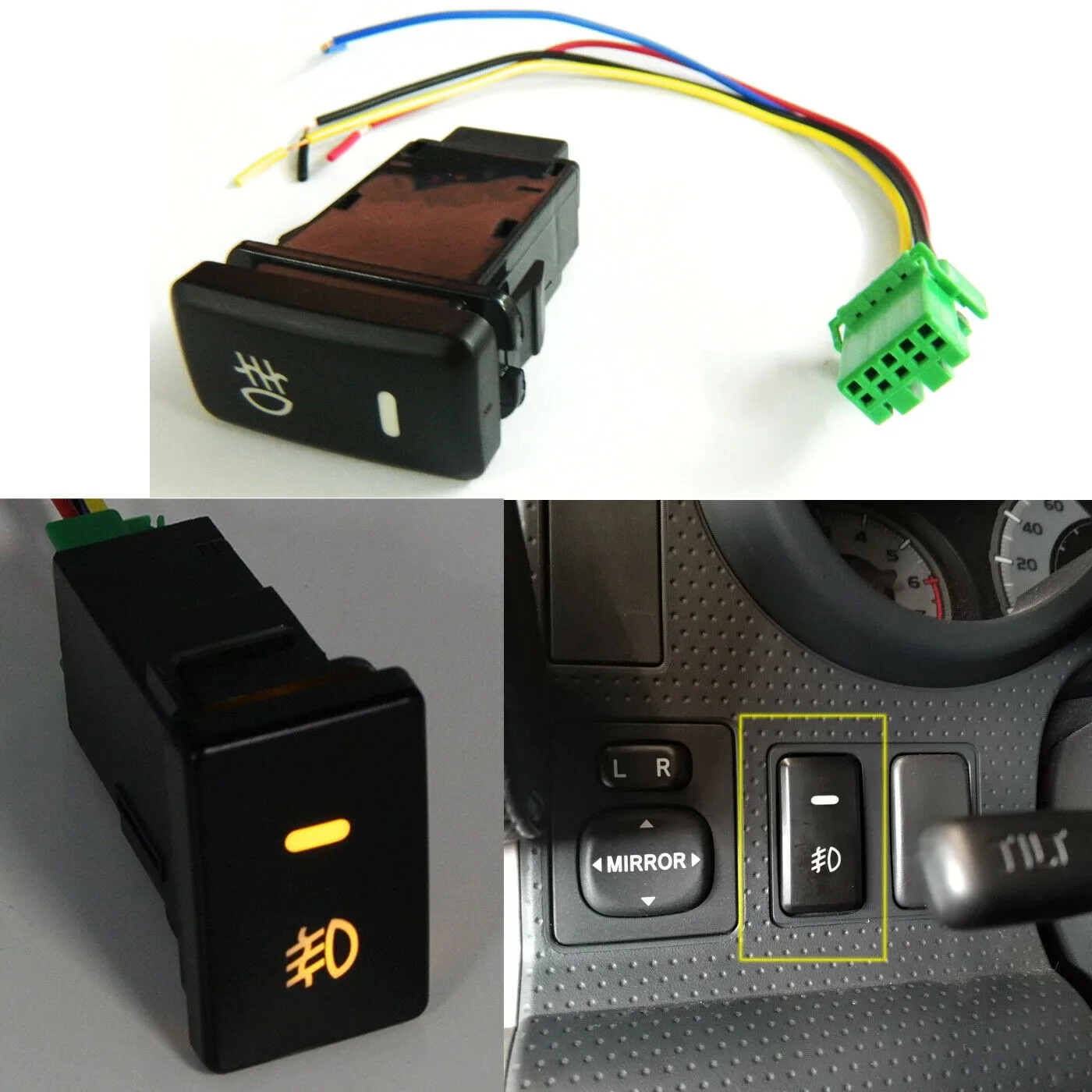 

Car Dual Push On Off Switch Button LED Lightbar Fog Light Car Dual Switch Light Bar Driving Light Push Button Switch For Toyota