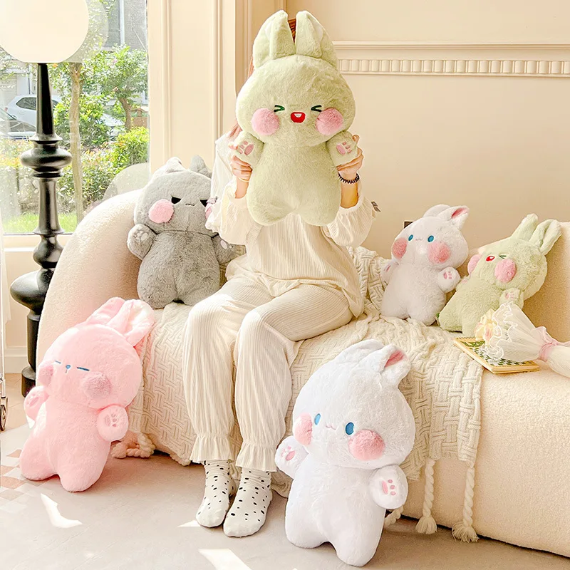Lovely DuDu Little Rabbit Doll Plush Toy Kawaii Stuffed Animals Bunny Plushies Doll Sofa Cushion Pillow for Kids Baby Girls Gift