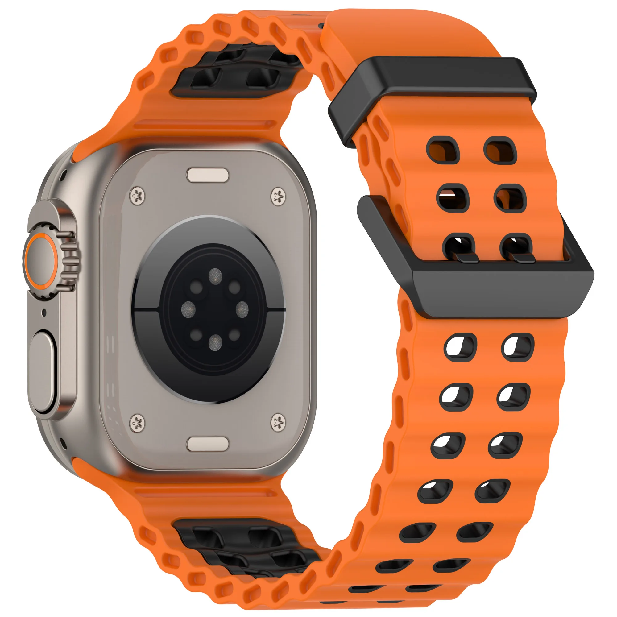 Ocean Silicone & Metal Buckle Adjustable Watch Strap Bracelet