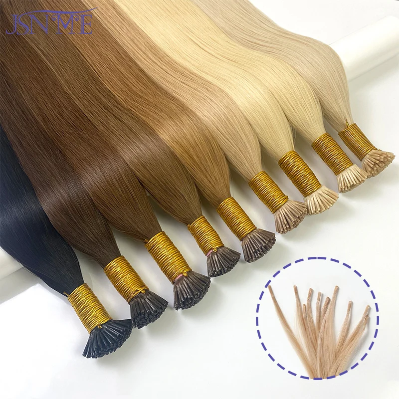 JSNME I Tip Hair Extensions Natural Real Human Hair Fusion Capsule Keratin Extensions Brown Blonde 1g/Strand For Salon hair extensions