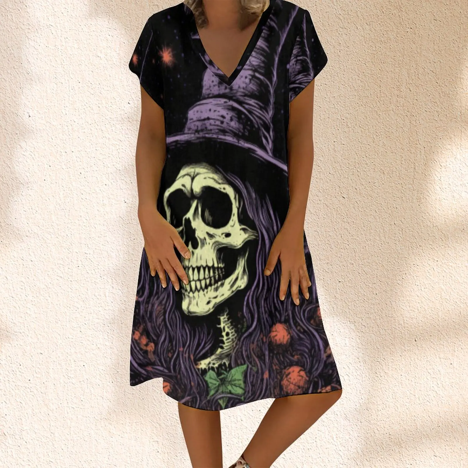 

Летнее женское элегантное платье, модная одежда для Хэллоуина с принтом черепа Y2k, элегантные платья для женщин