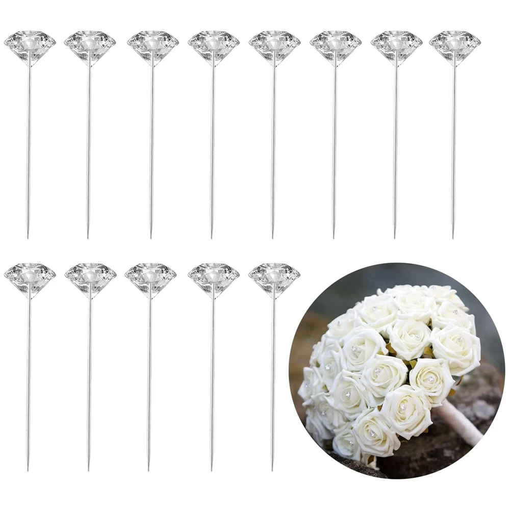 100/200pcs 다이아몬드 라인 석 머리 위치 바늘 스티치 바느질 핀 DIY 공예에 대 한 스트레이트 푸시 바느질 도구 액세서리